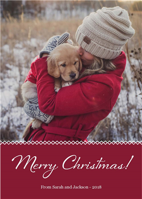 Holiday Card - Red - Portrait with Blank A7 Envelopes